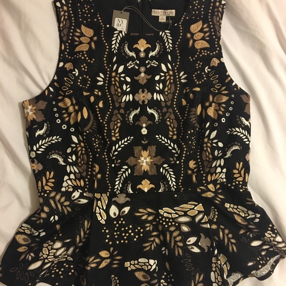 New York & Company Tops - Eva Mendes NWT Black Brown Floral Blouse Large